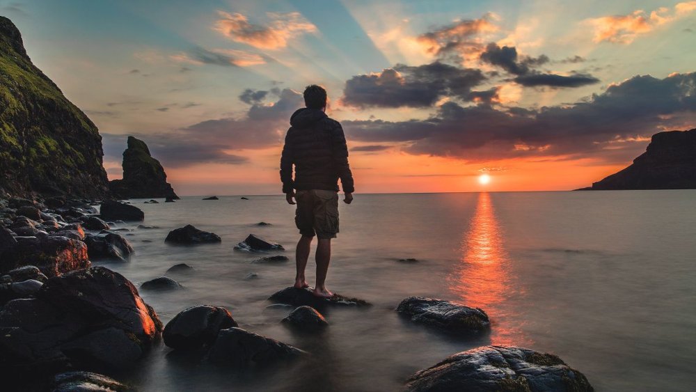 Sunset over the sea